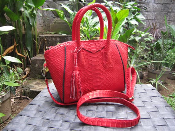 Handmade woman Python genuine tote bag evenning bag full Snakeskin crossbody Shoulder bag leather black _ white